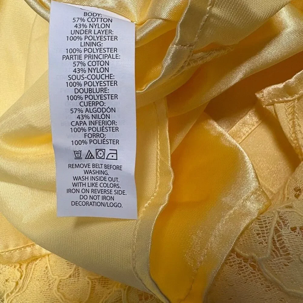 The Childrens Place Girls Yellow Lace Dress Size 14 Sleeveless Easter Party - Picture 6 of 6
